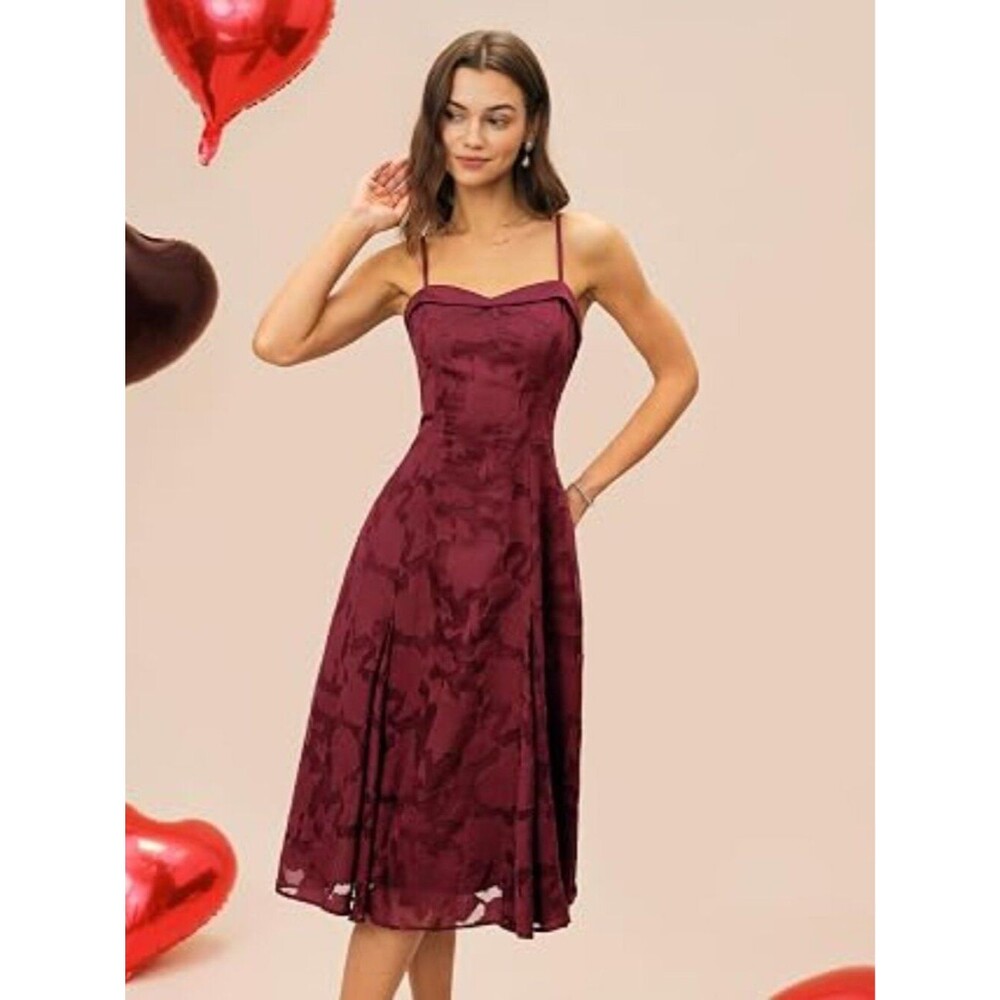 Wedding Guest Dresses for Women Chiffon Sleeveless Midi Dress XL